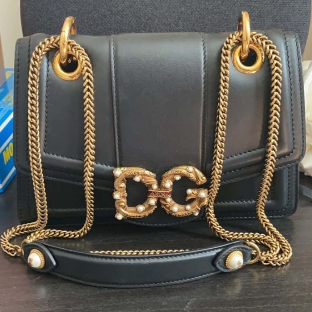 Dolce & Gabbana Black Leather Shoulder Bag